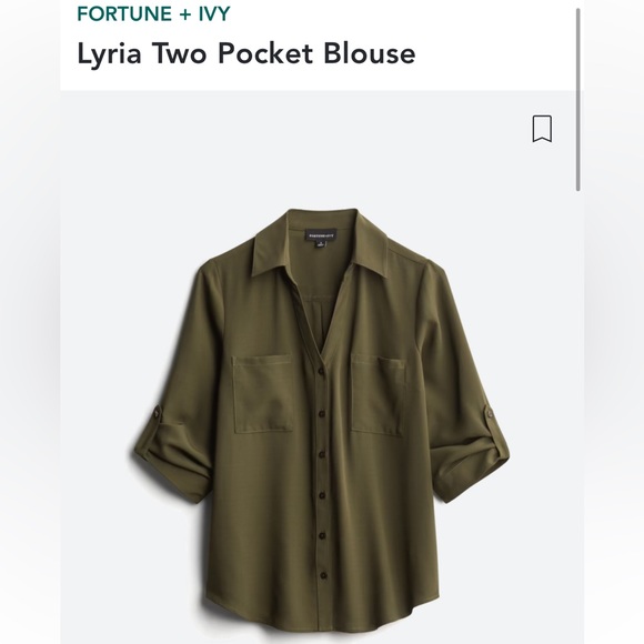 Forture + Ivy Tops - FORTUNE + IVY Lyria Two Pocket Blouse Size L